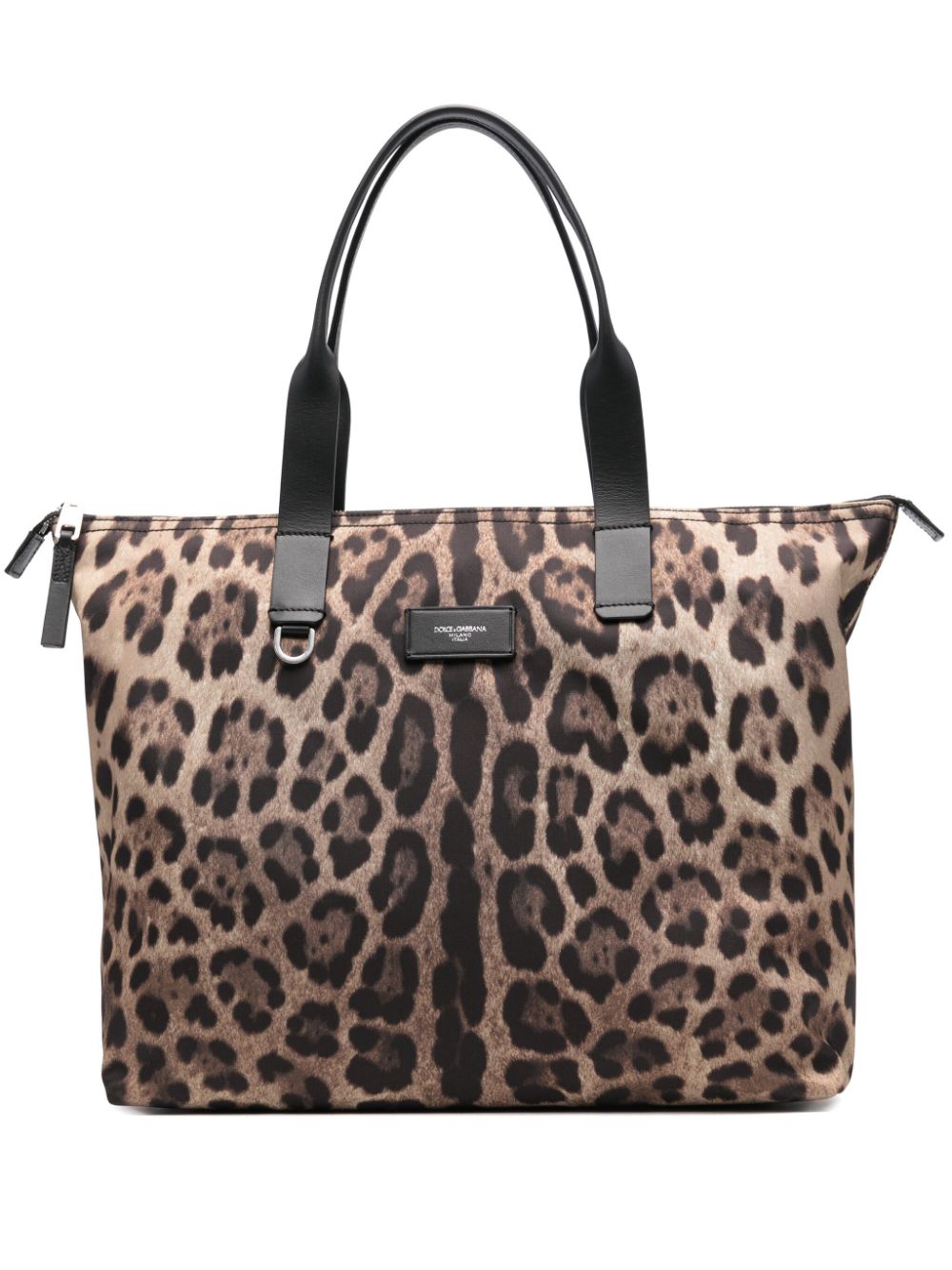 leopard-print tote bag