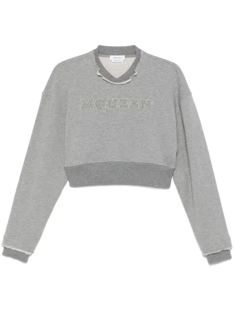 Alexander McQueen logo-lettering cropped sweatshirt