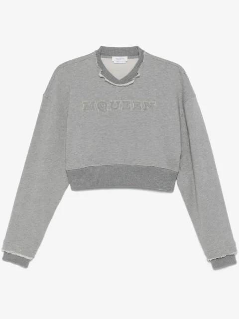 Alexander McQueen logo-lettering cropped sweatshirt