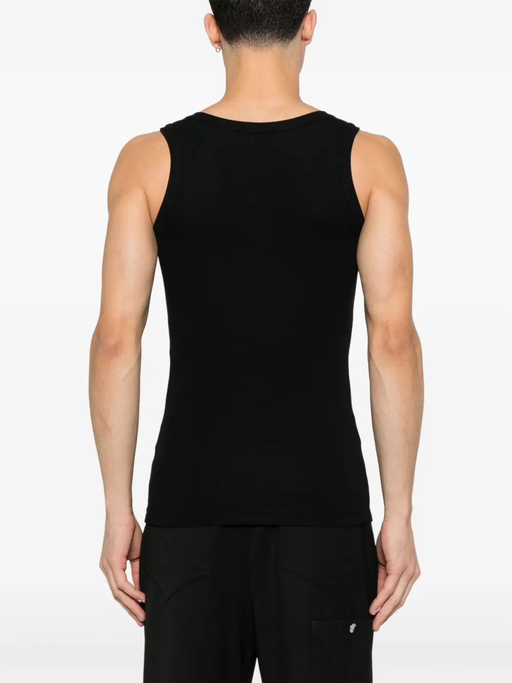 Shop Alexander Mcqueen Skull-embroidered Tank Top In Black