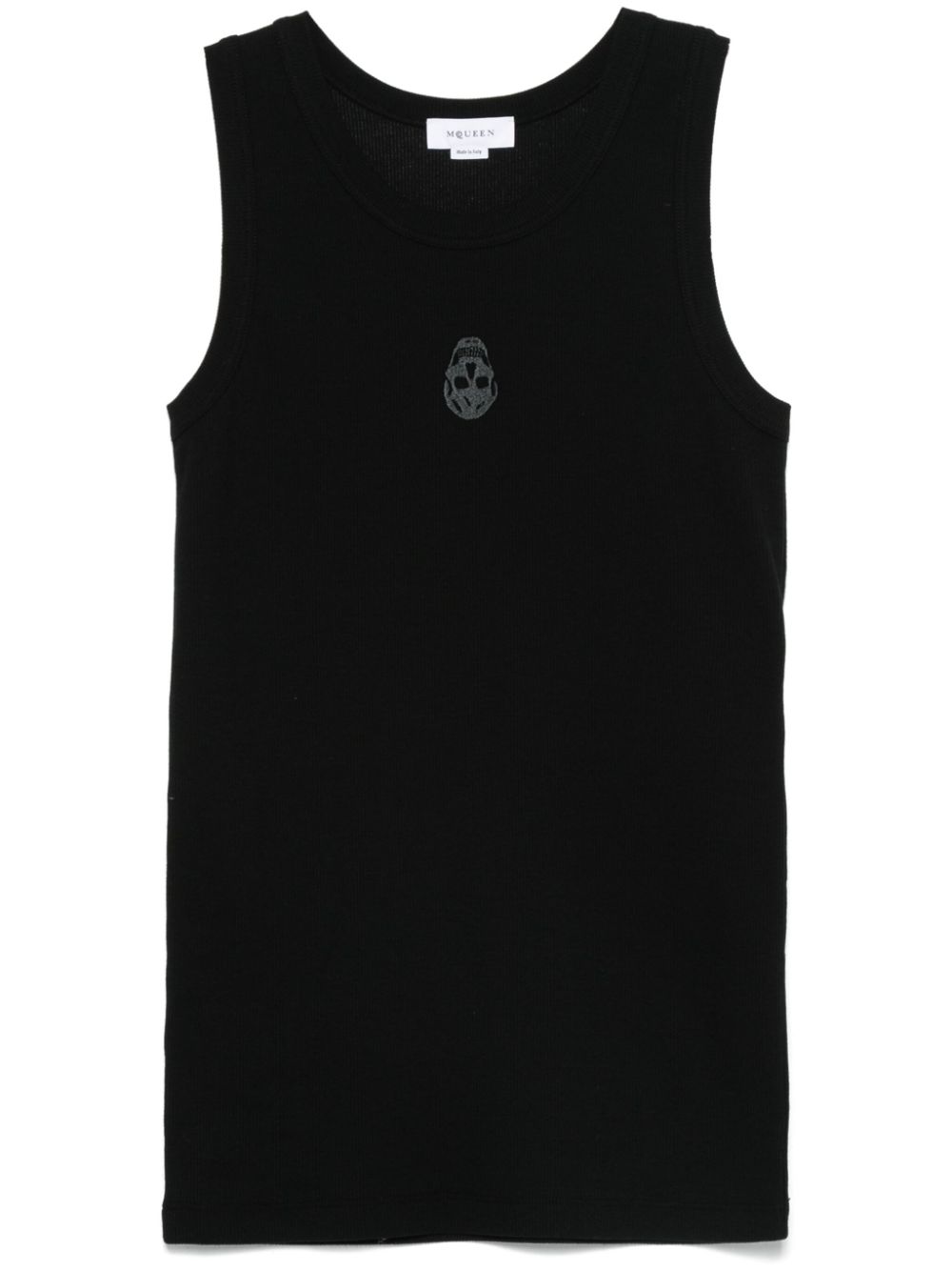 Skull-embroidered tank top