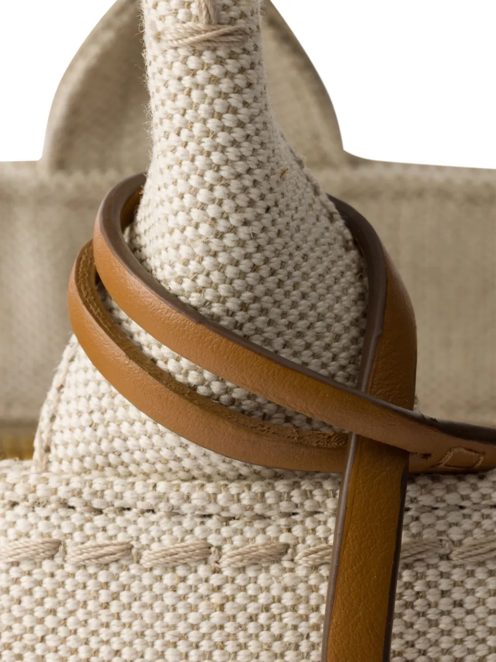 Prada Shopper met geborduurd logo Beige