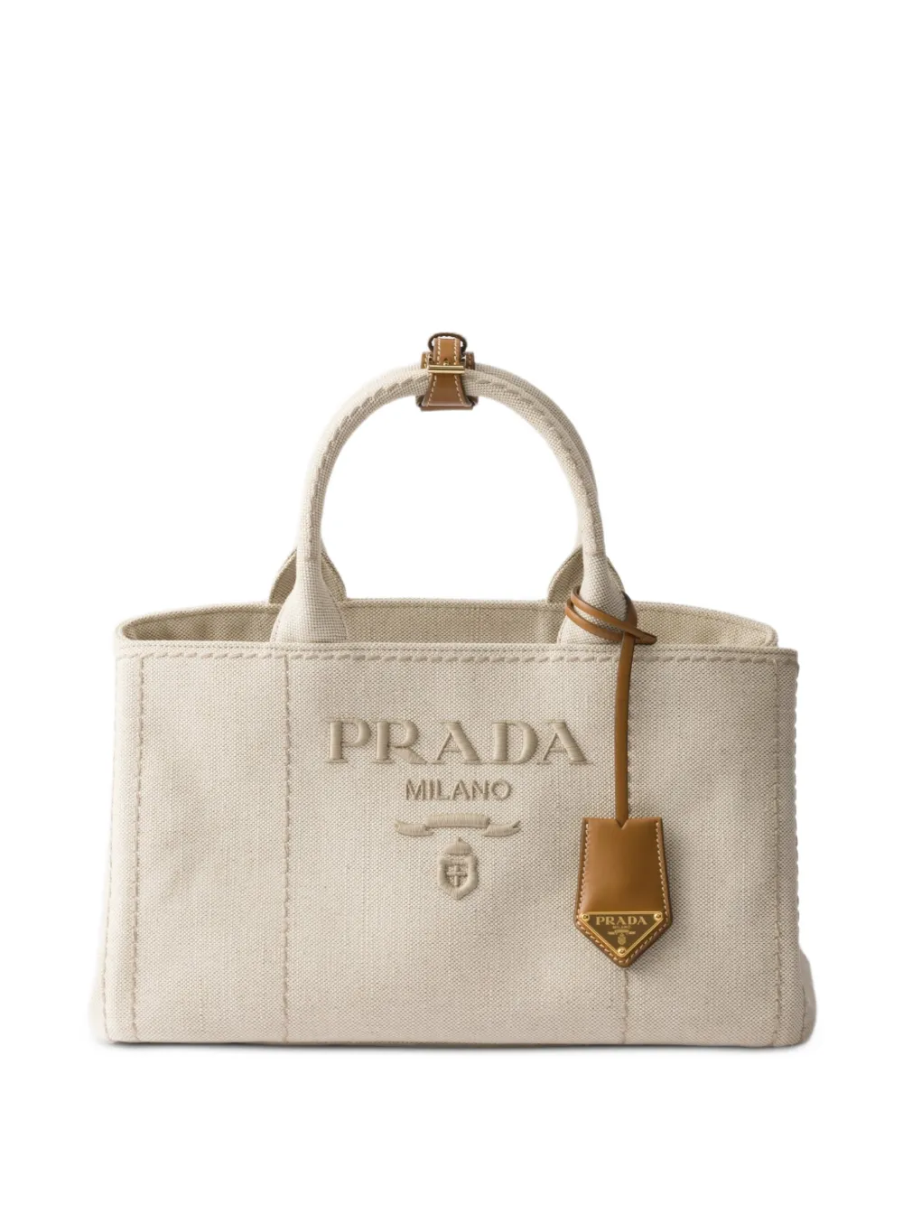 Prada Large linen blend handbag - Toni neutri