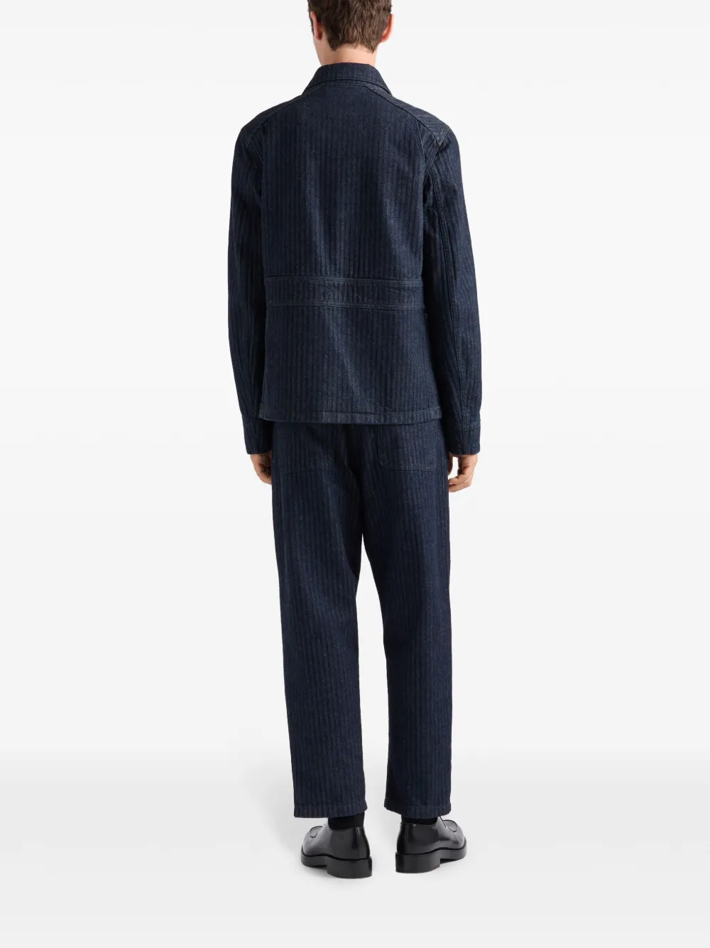 Prada Broek met driehoekig email logo Blauw