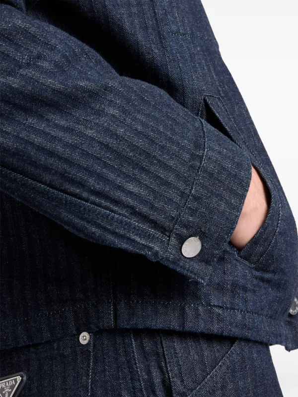 Prada Chevron Denim Jacket | Blue | FARFETCH Prada Chevron Denim Jacket | Blue | FARFETCH