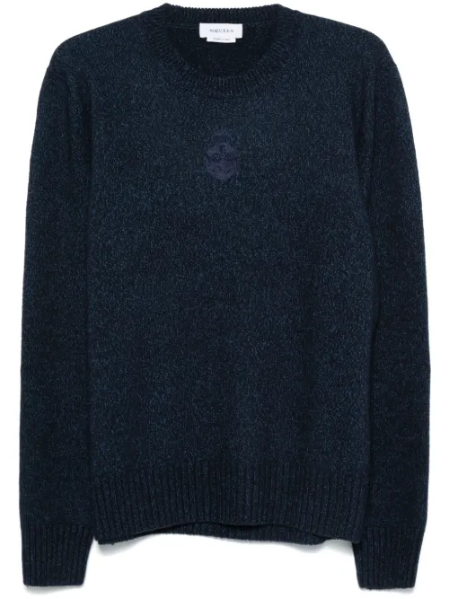 Pull à tête de mort brodée - Alexander McQueen - Modalova