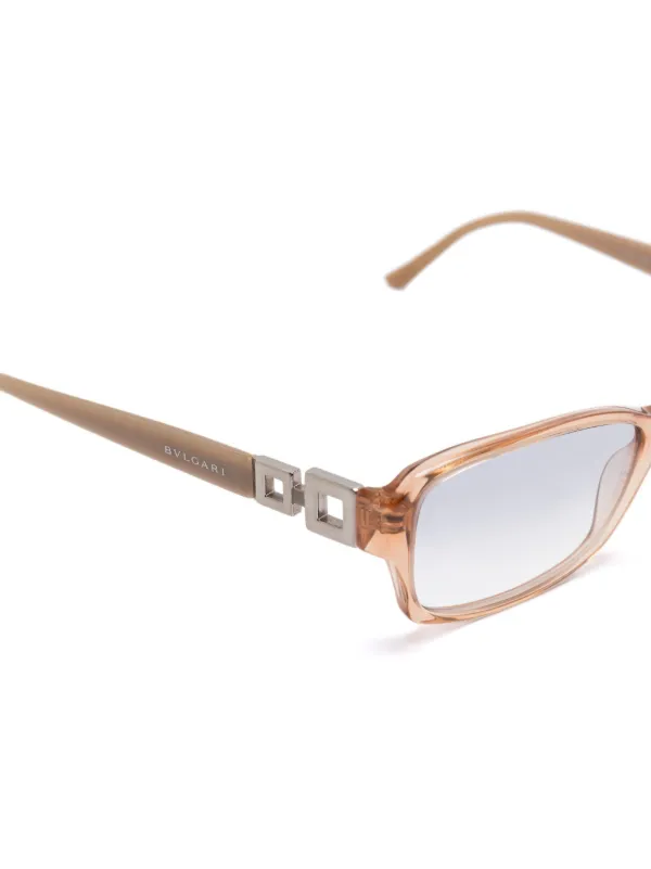 Bvlgari Eyewear 3 Rectangle Sunglasses Brown Bulgari - Diagono - Rectangular Sunglasses with Double  main image 2