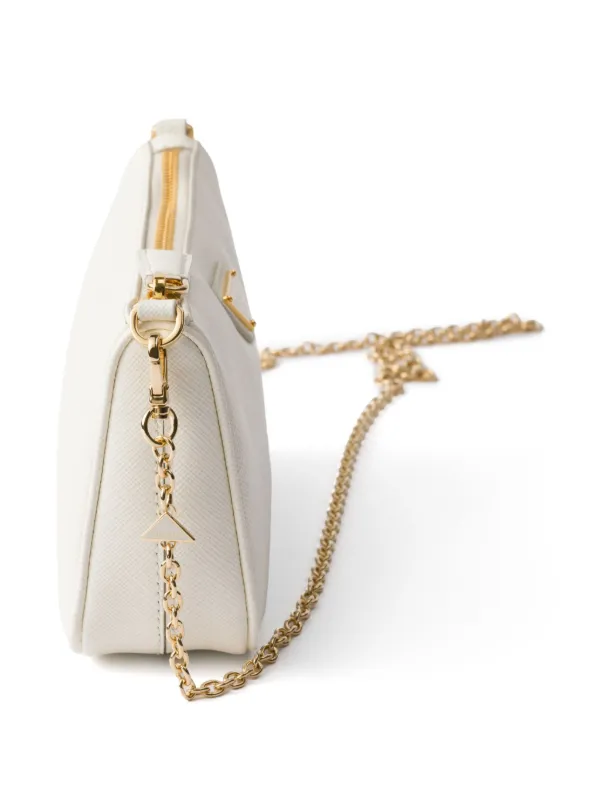 正規品☆PRADA ショルダーバッグ ホワイトベージュ ロゴ入り Prada ロゴ ミニショルダーバッグ | ホワイト | FARFETCH JP