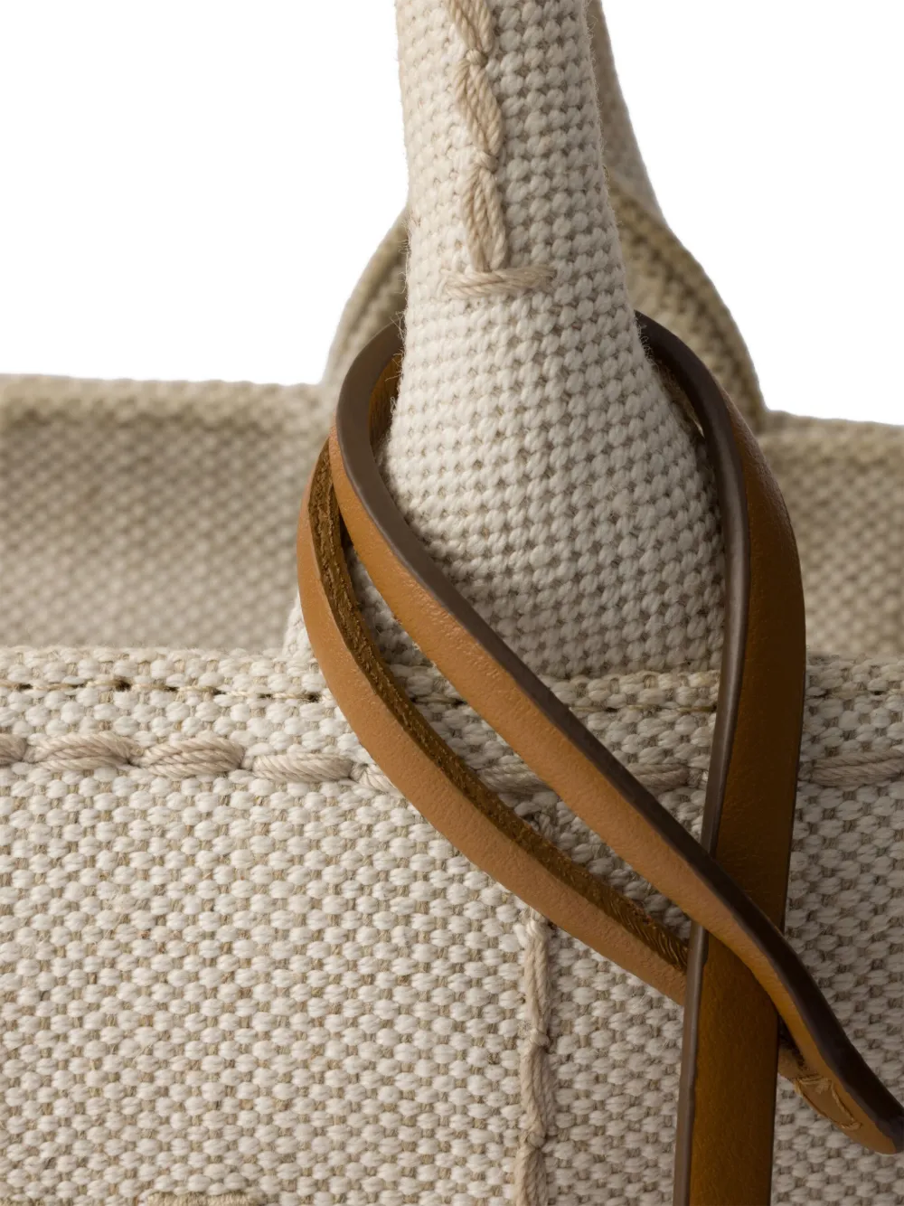 Shop Prada Mini Logo-embroidered Tote Bag In Nude