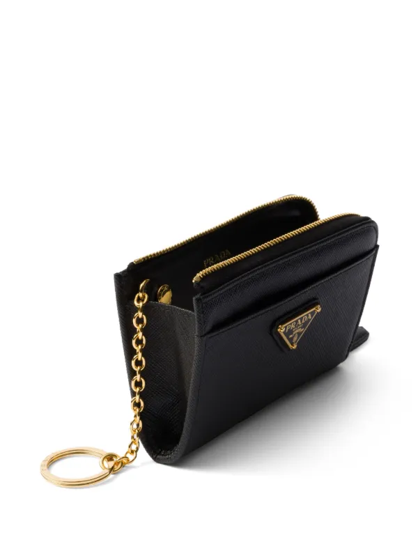 【関税&送料込】Prada Portachiavi In Saffiano Prada Saffiano-leather Keychain | Black | FARFETCH