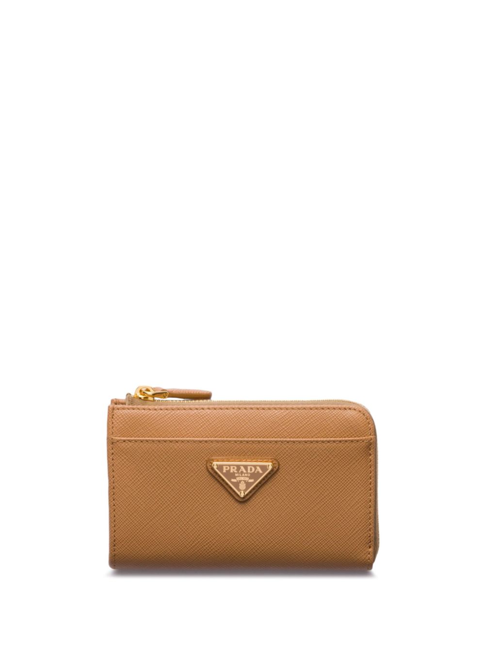 Prada Saffiano leren sleutelhanger Beige