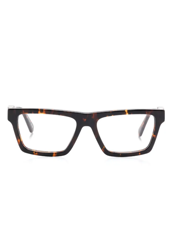 Off-White™ スクエアフレーム メガネ Off-White Eyewear スクエア眼鏡フレーム | ブラウン | FARFETCH JP