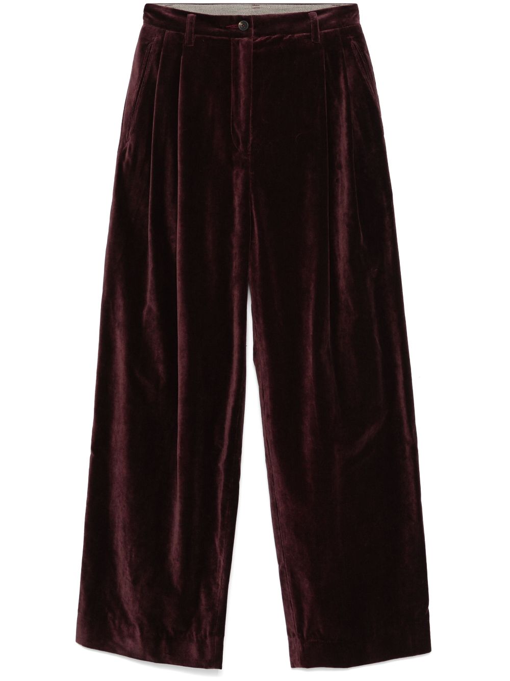 Ziggy Chen velvet trousers - Red