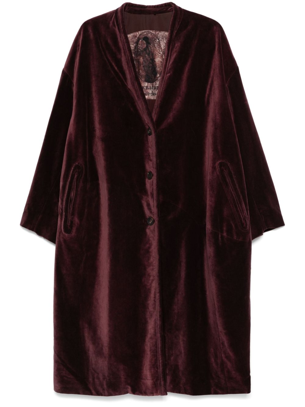 Ziggy Chen velvet coat - Red