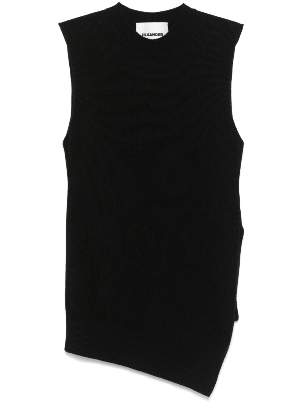 Jil Sander side-slits vest - Black