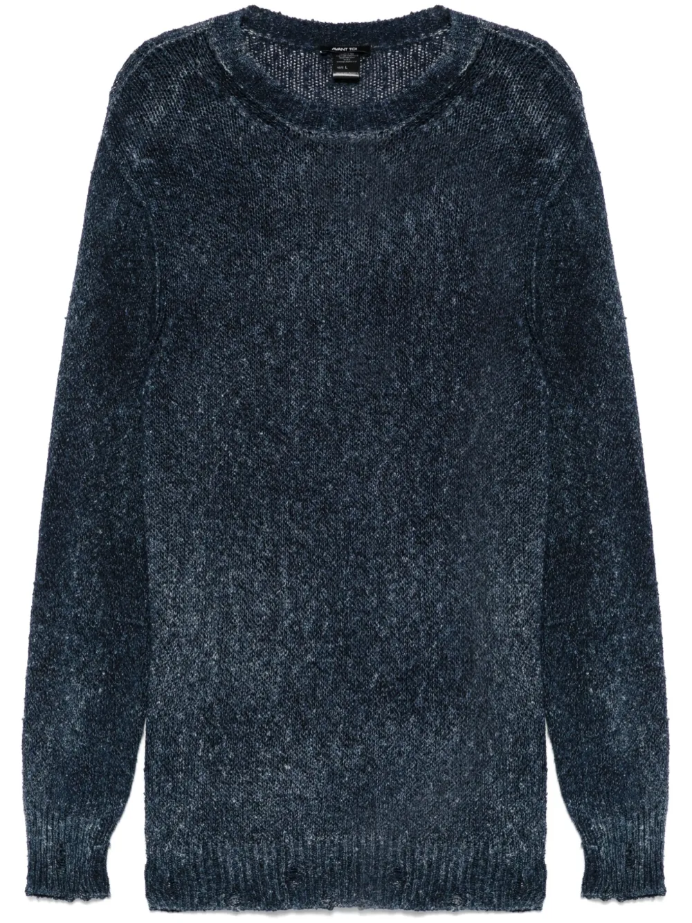 distressed-effect sweater