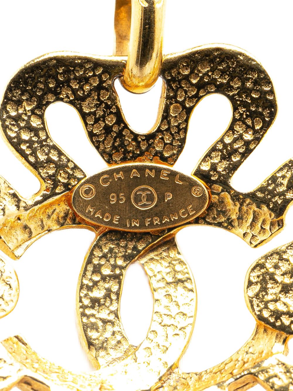 CHANEL Pre-Owned 1995 Gold Plated CC Flower Pendant costume necklace - Goud