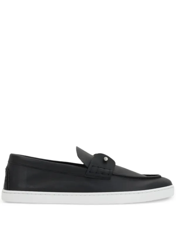 Christian Louboutin Chambeliboat Leather Boat Shoe, Black Chambeliboat - Boat Shoes - Reversed nubuck leather - Black  main image 3