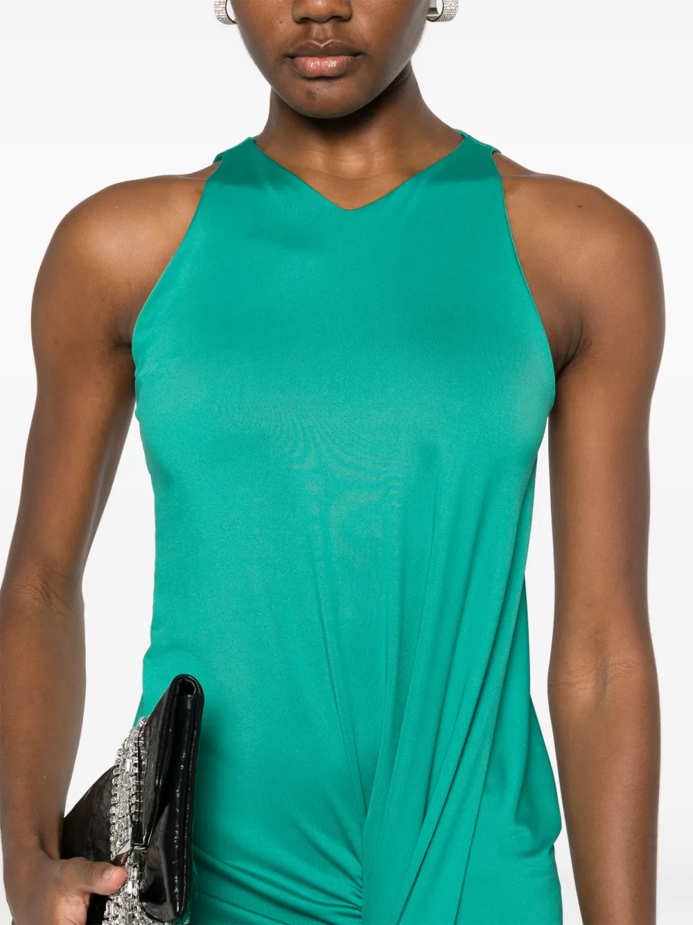Victoria Beckham Gedrapeerde maxi-jurk Groen