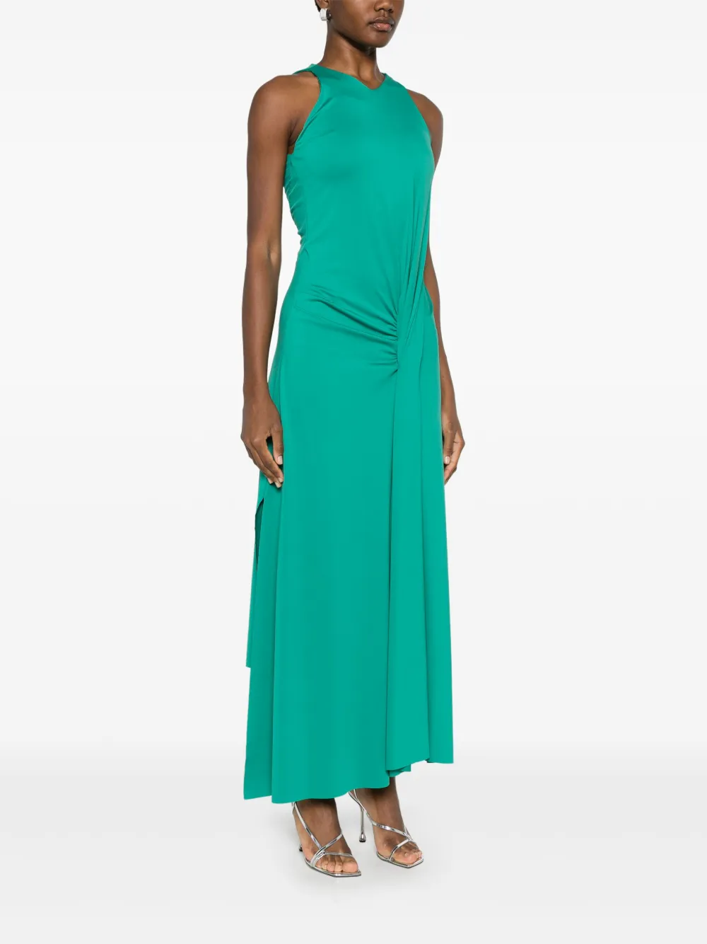 Victoria Beckham Gedrapeerde maxi-jurk Groen