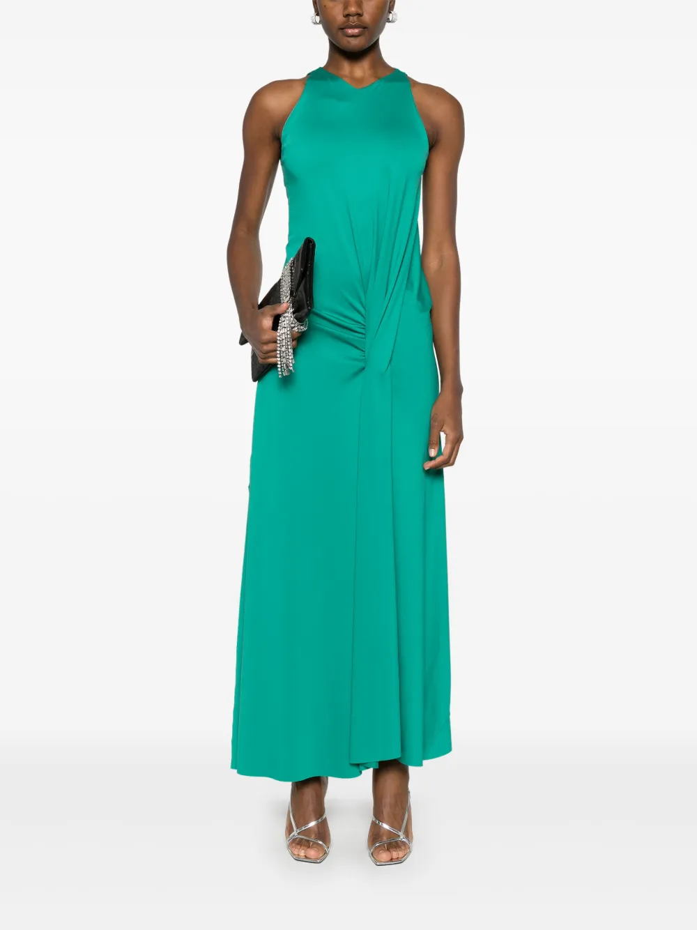 Victoria Beckham Gedrapeerde maxi-jurk Groen