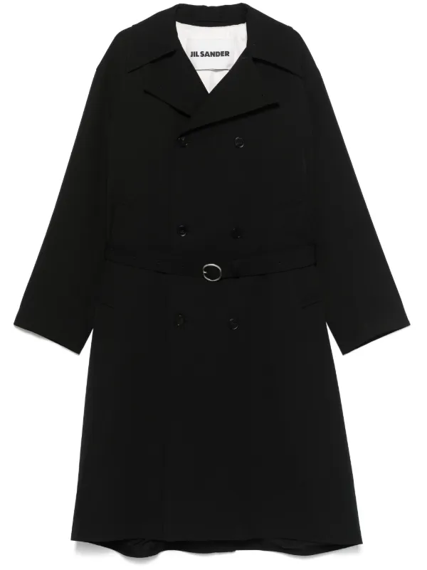 Jil Sander ベルテッド コート | ブラック | FARFETCH JP