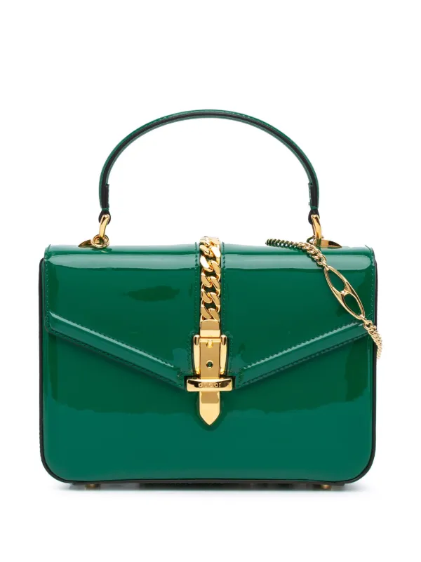 Gucci Pre Owned 2016 2024 Patent Sylvie 1969 Satchel Green FARFETCH CA