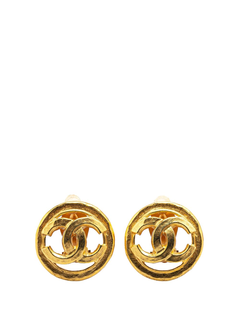 2004 Gold Plated CC Clip On costume earrings