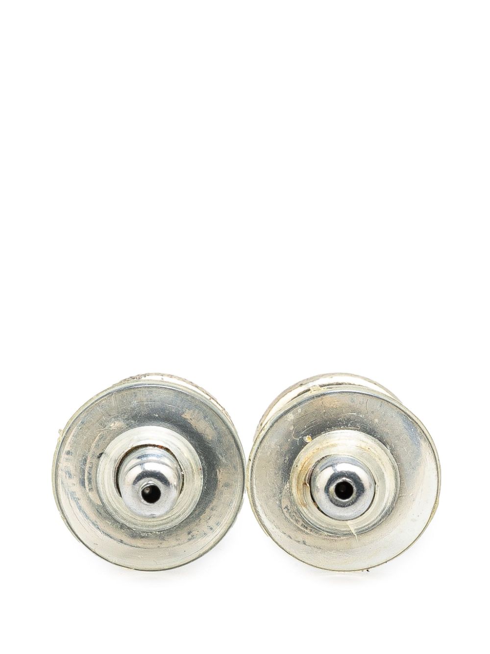 CHANEL Pre-Owned 2000 Silver CC Logo Push Back costume earrings - Wit