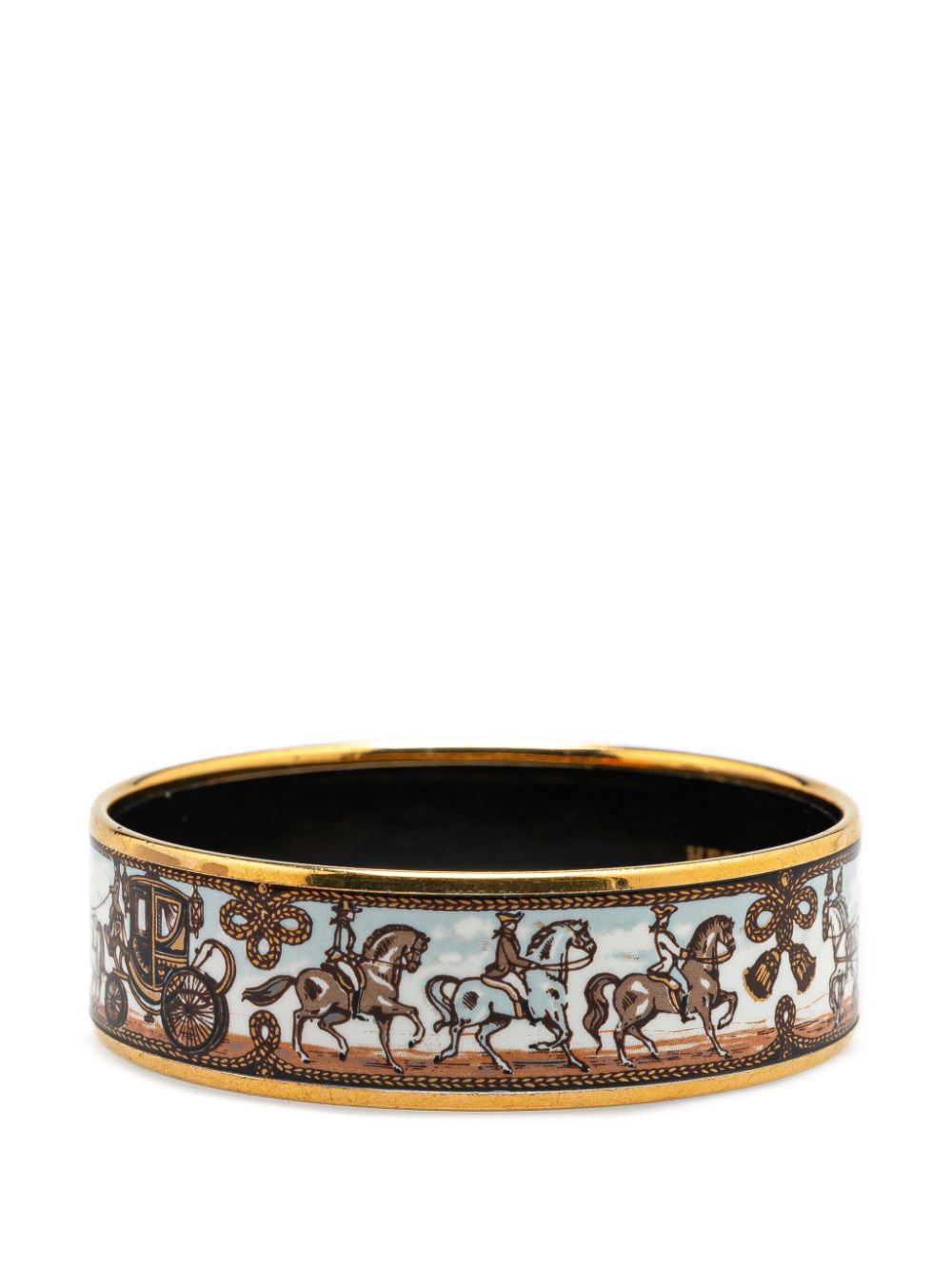 Hermès Pre-Owned 2000s Carriage Enamel Bangle 62 brede armband - Goud