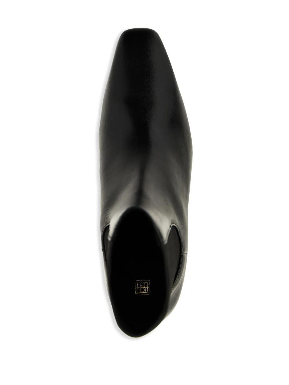Totême The Mid Heel Calfskin Ankle Boots In Black