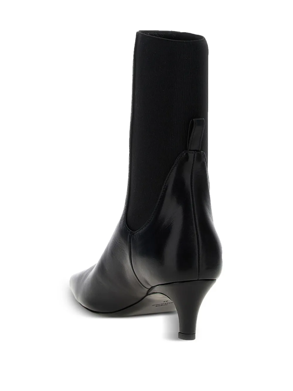 Totême The Mid Heel Calfskin Ankle Boots In Black