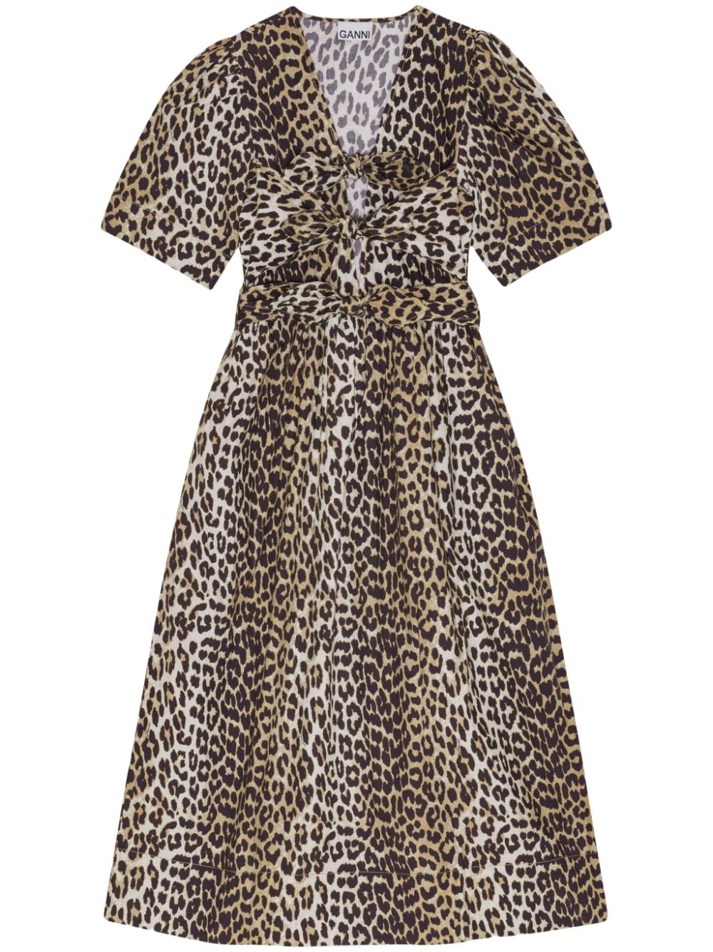 leopard-print midi dress