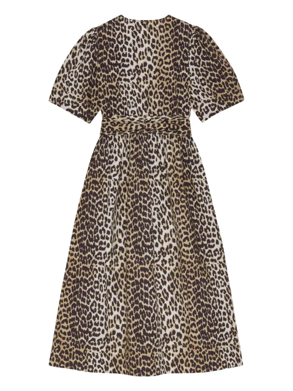 GANNI leopard-print Midi Dress | Brown | FARFETCH GANNI leopard-print Midi Dress | Brown | FARFETCH