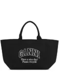 GANNI canvas tote bag - Black