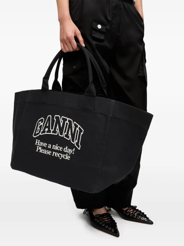 GANNI (ガニー)正規品/関税送料込み Logo Canvas Large Tote Bag 360422495_1.jpg