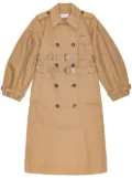 GANNI belted trench coat - Brown