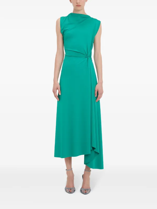＜関税込＞Victoria Beckham＊ナチュラルドレープ ミディドレス Draped Midi Dress In Peacock | Designer Dresses | Victoria