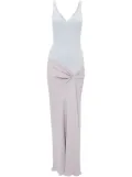 Victoria Beckham knit-detail maxi dress - Grey