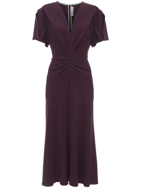 Victoria Beckham gathered V-neck midi dress