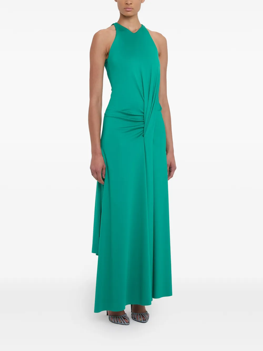 Victoria Beckham Gedrapeerde maxi-jurk Groen