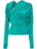 Victoria Beckham long-sleeve draped blouse - Blue