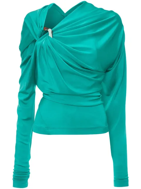 Victoria Beckham long-sleeve draped blouse
