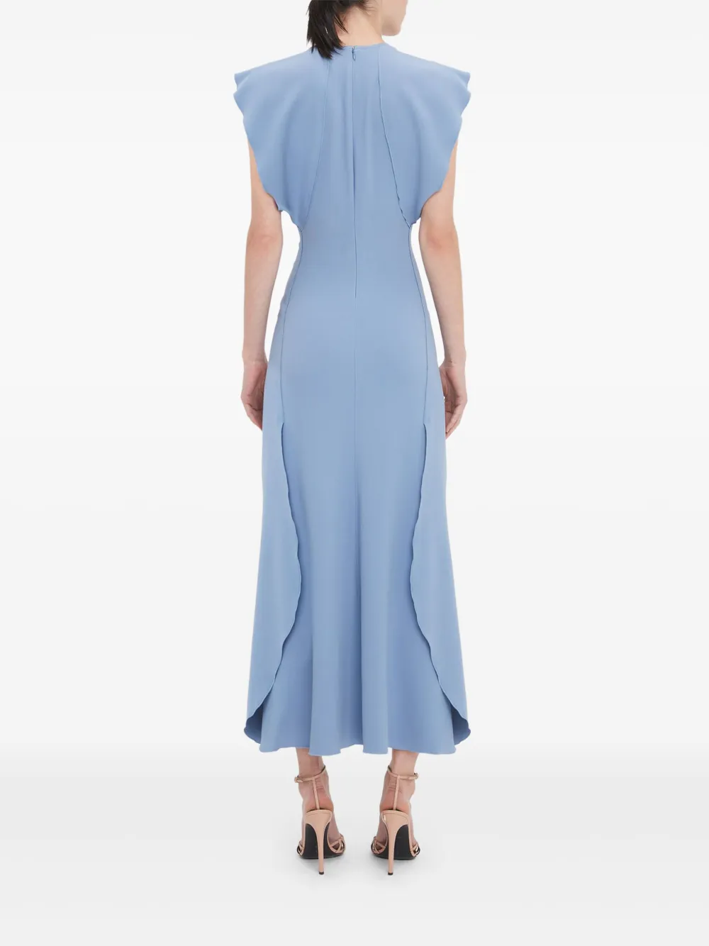 Victoria Beckham Midi-jurk met kapmouwen Blauw