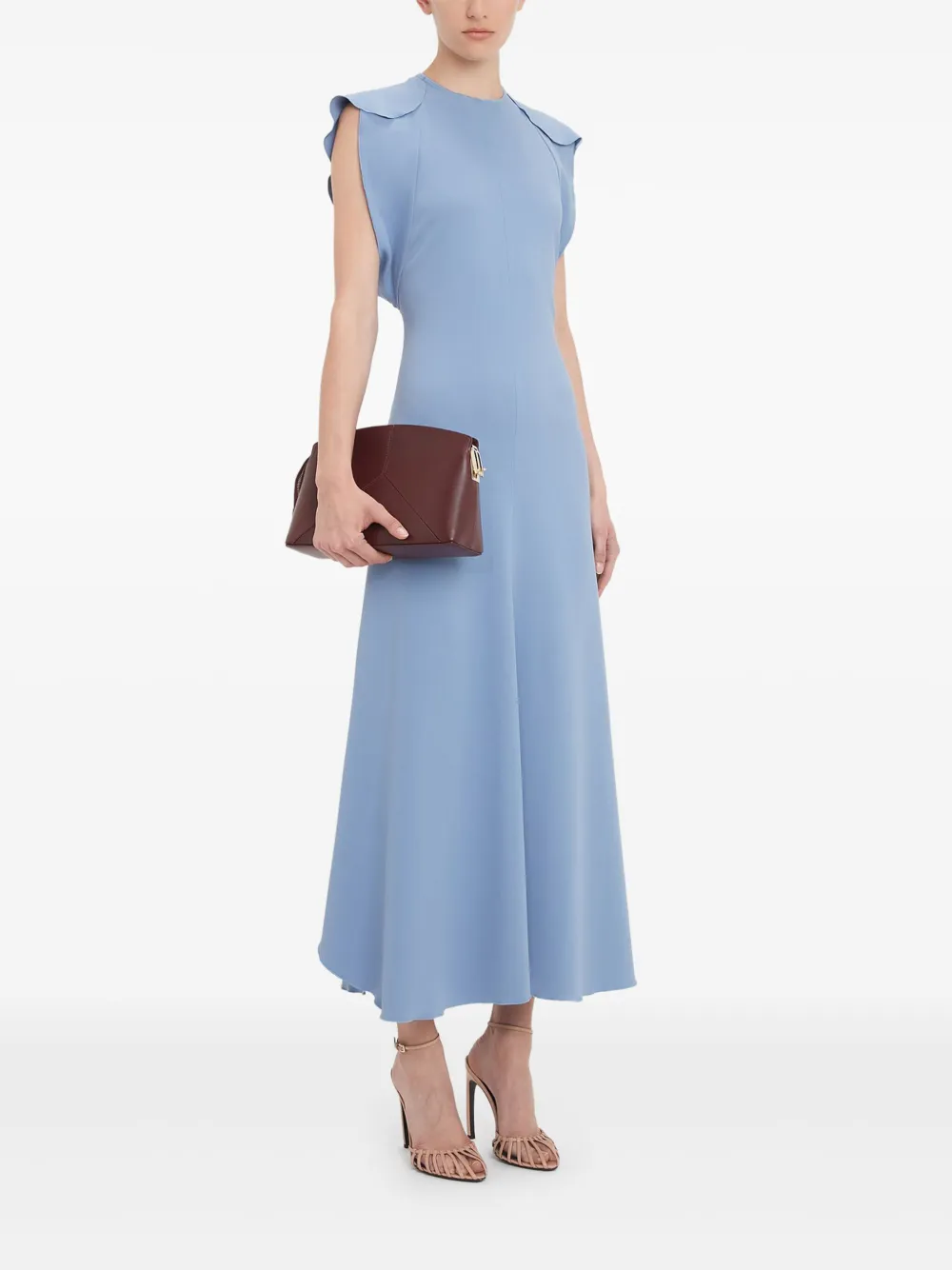Victoria Beckham Midi-jurk met kapmouwen Blauw