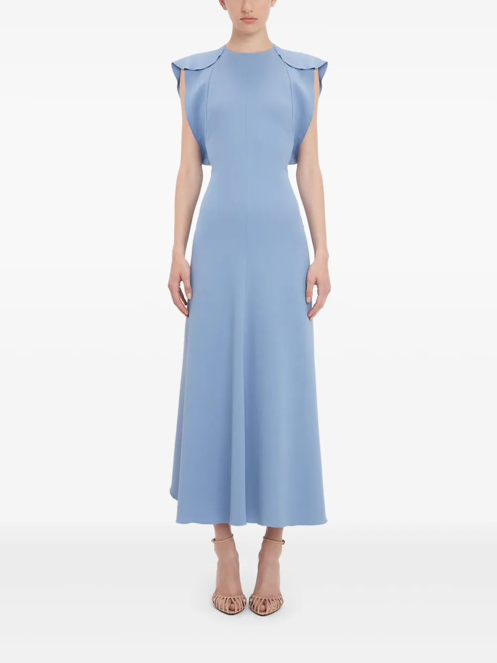 Victoria Beckham Midi-jurk met kapmouwen - Blauw
