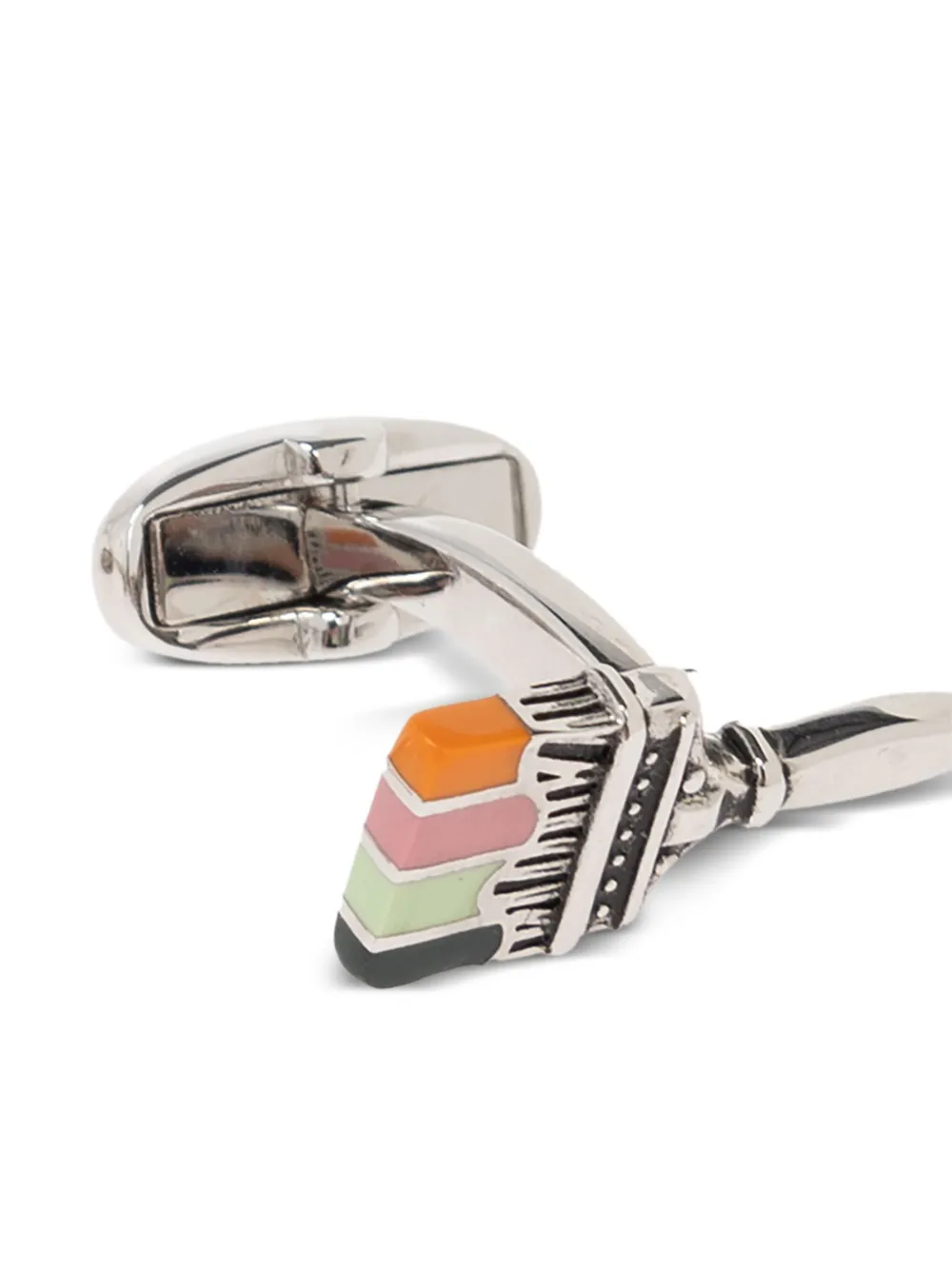 Paul Smith Paint Brush Cufflinks In Silver