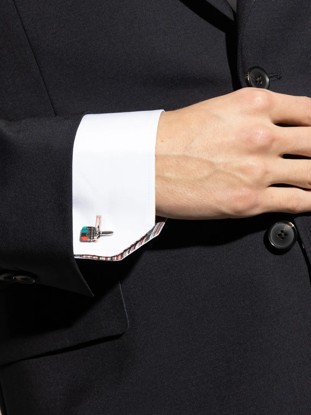 Paul Smith Paint Brush Cufflinks In Silver