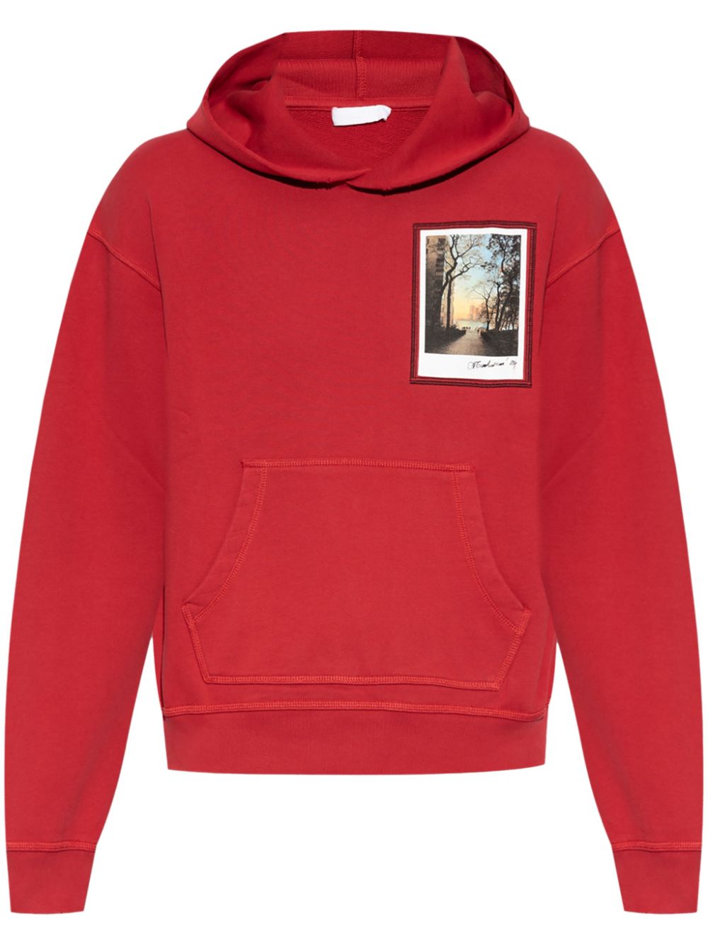 Helmut Lang Hoodie met print Rood