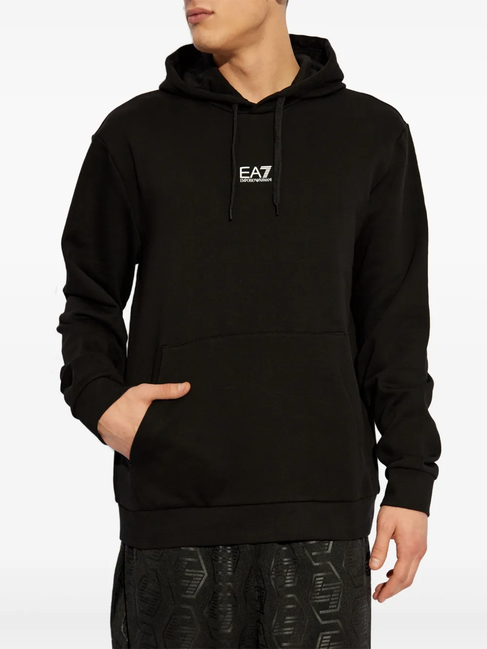 Ea7 Emporio Armani logo-print hoodie - Zwart